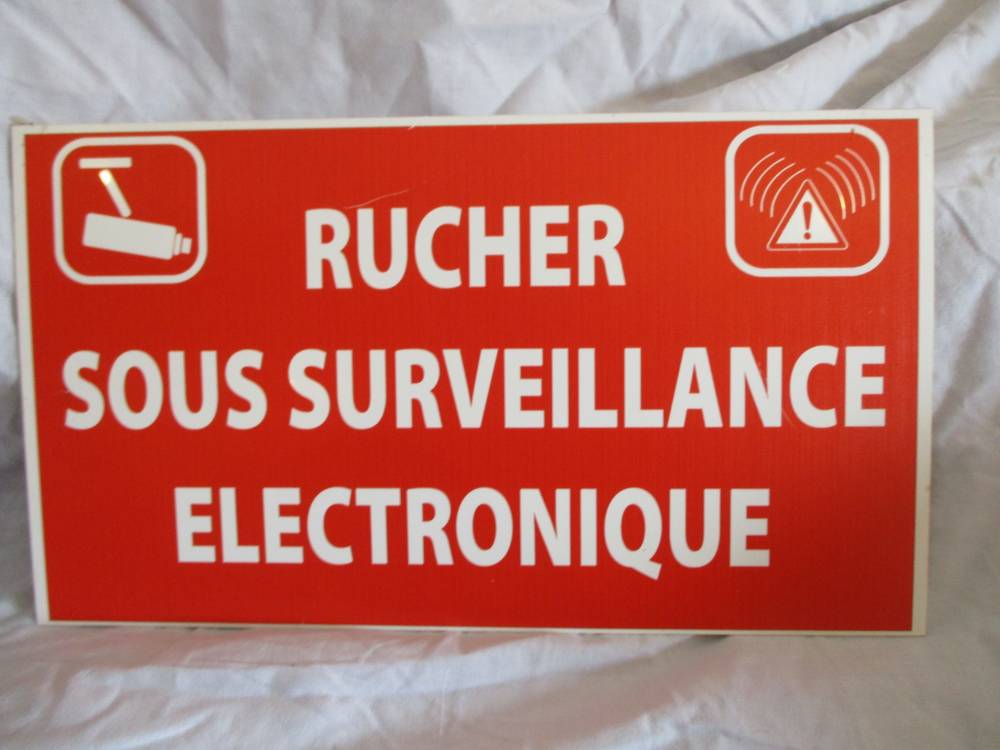 PANNEAU RECTANGULAIRE ATTENTION ABEILLES - Boutique Au Rucher à Paris